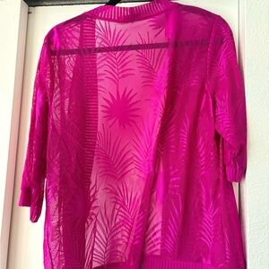 Vibrant Pink Sheer Cardigan